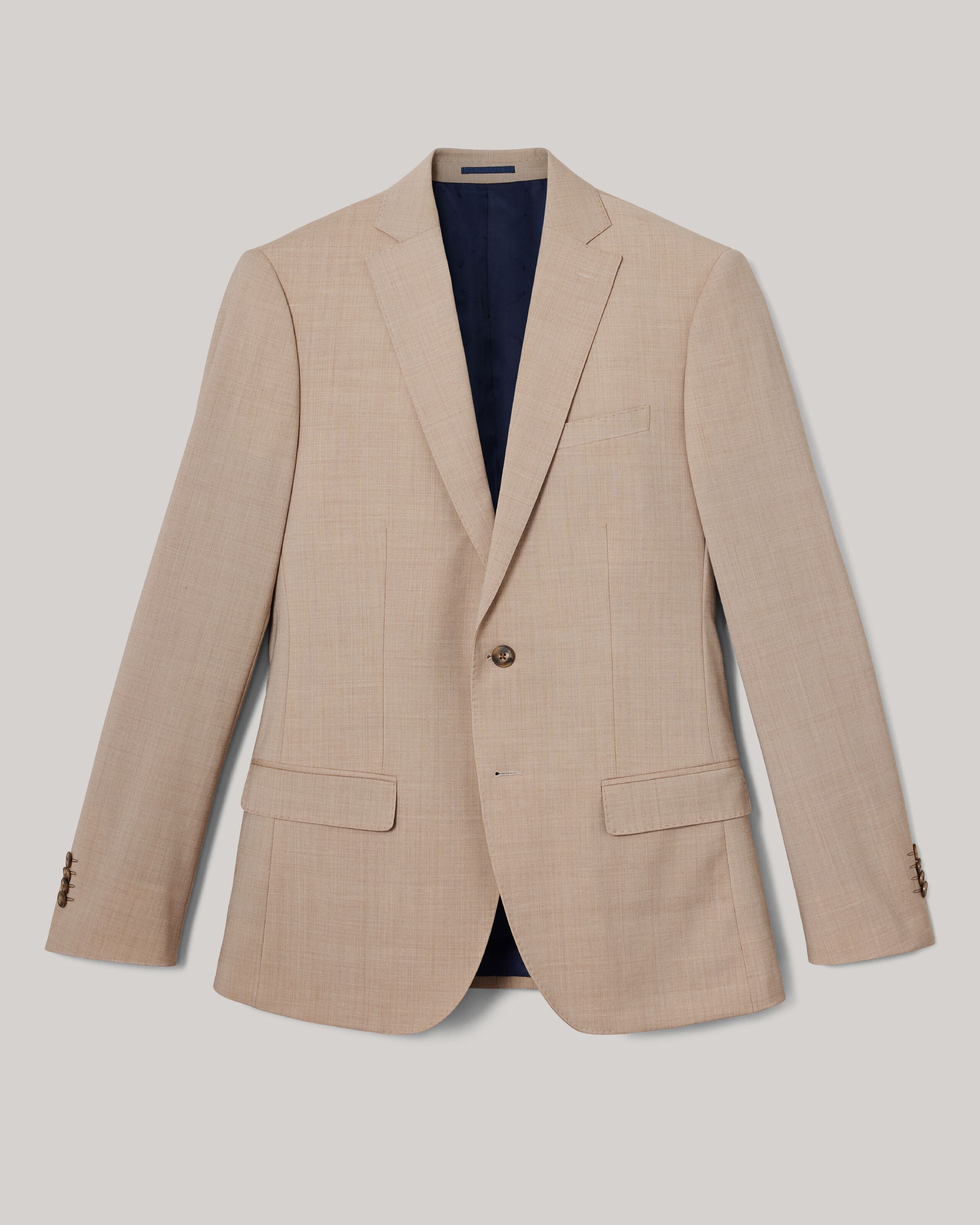 Slim Stretch Wool Blend Tailored Jacket Light Tan Suit Jackets Politix
